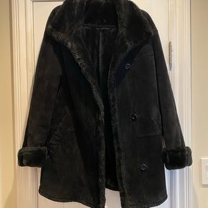 Faux Suede and Fir Coat